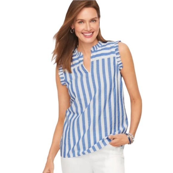 Tops - Talbots Plus Cotton Striped Blouse Top Sz XL